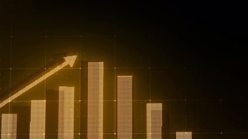 Glowing Brown Business Chart Bar Animation