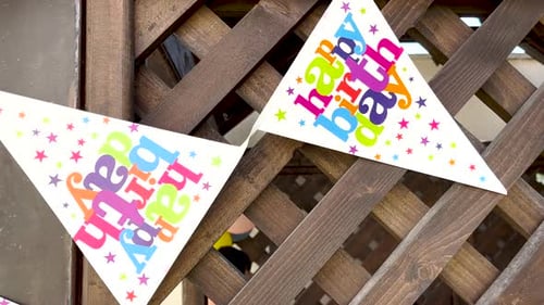 Festive Happy Birthday Banner Celebration at Home
