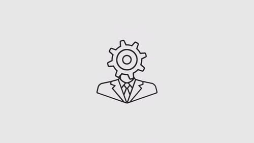 Minimalist Gear Head Corporate Icon Animation