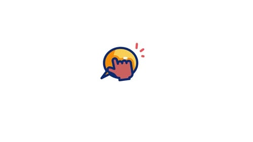 Animated Speech Bubble Click Icon for User Interface