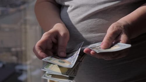 Counting Money, Stacking 100 Dollar Bills