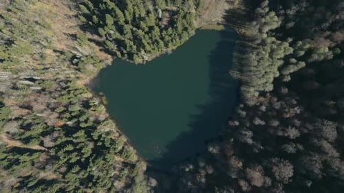 Top Down View of Bateti Lake near Caucasus Mountains