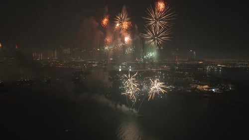 Night Fireworks in Dubai