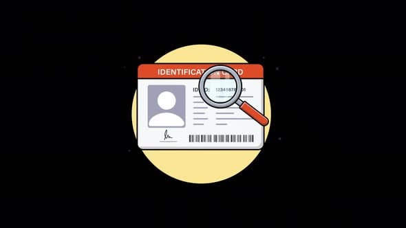 Identification Card with Magnifying Glass. ID Verification Concept ...