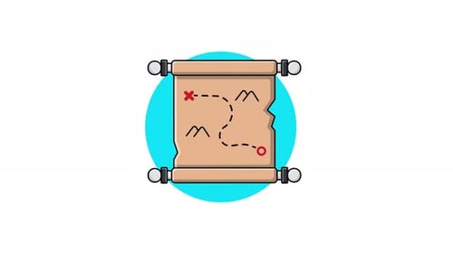 4k Old Map. Treasure Hunting Concept Animation Video