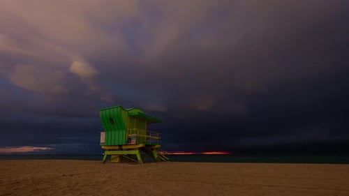Miami Beach Lifeguard at Sunrise