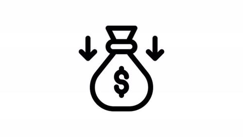 Money Bag Financial Decrease Flat Icon Animation