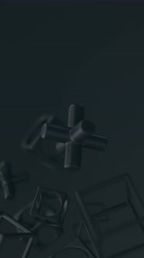 Abstract 3d Black Geometric Shapes Rotating Animation Loop Modern Minimalistic Background 3d Render