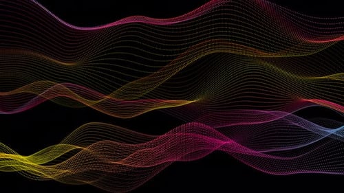 Dynamic Colorful Wavy Dot Lines Abstract Background Animation Loop