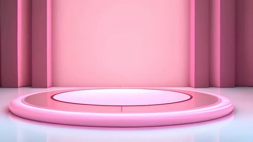 podium Futuristic showcase with platform for product displaying. Empty modern stage display