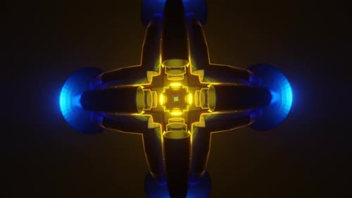 Flashing Neon Lights Create a Vibrant Rhythmic Disco Pattern in a Continuous VJ Loop