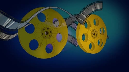 Cinematic Film Reels and Film Strip Loop Background