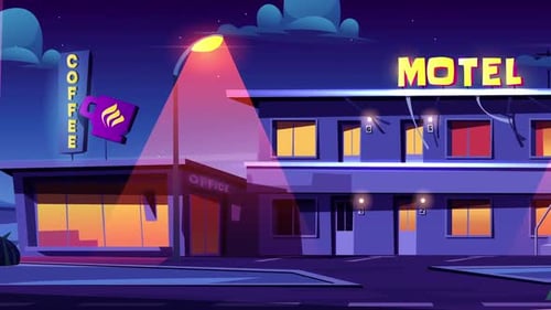 Night Traffic On The Front Motel Hd