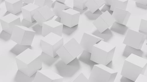 Abstract White Cubes Floating Seamless Loop Background Animation