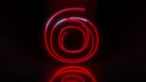 Colorful Neon Digit 0 Loop Animation.