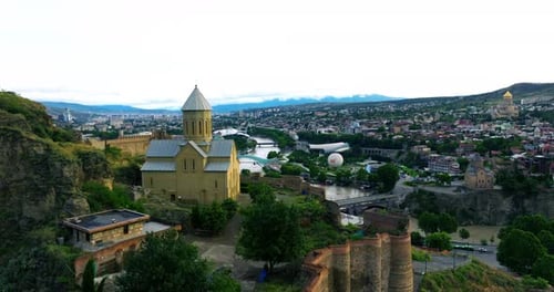 Panoramic View Of Tbilisi, The Capital Of Georgia - Drone Shot
