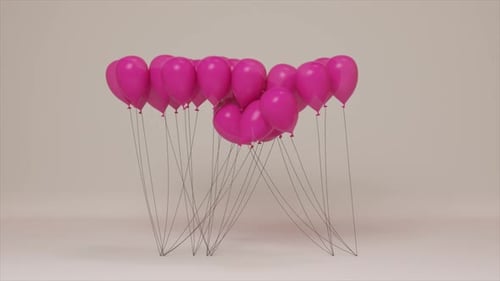 Gently Swaying Pink Balloons for Celebrations and Events