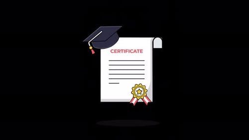 Minimalist Graduation Certificate with Medal Animation