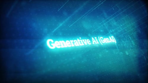 Futuristic Generative AI Text Reveal on Digital Grid