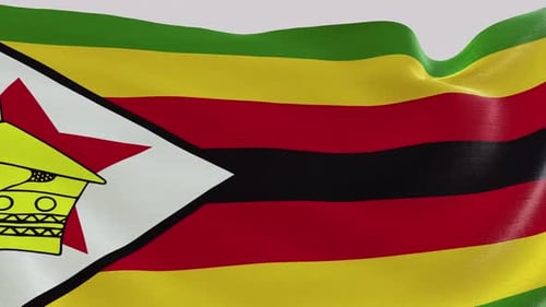 Realistic Waving Flag of Zimbabwe Seamless Loop