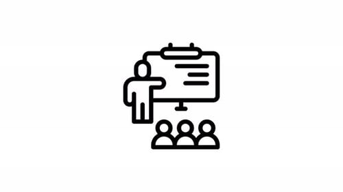teacher line icon animation