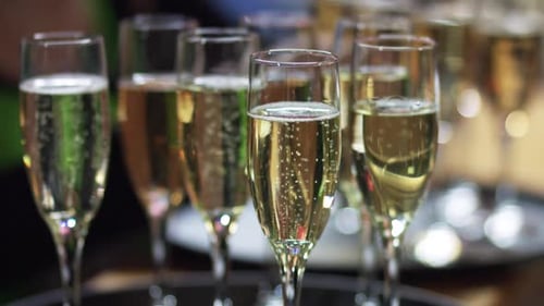 Elegant Glasses of Champagne at Celebration Event