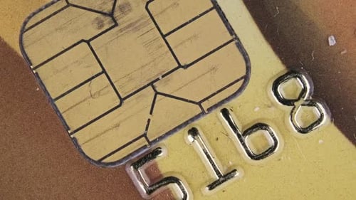 Debit Card Rotates CloseUp