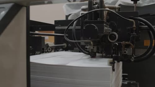 Part Of Modern Printer In Print Shop