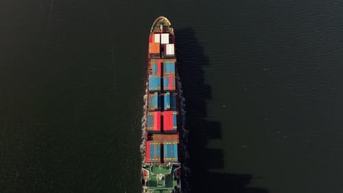 Container Ship Stern Entering Halifax Bay Sea Freight Shipping For Global Trade