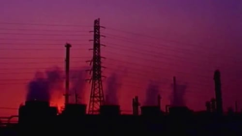 air pollution created by industrial manufacturing factories plants