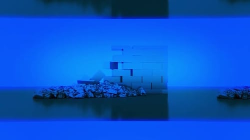 Fragments and Pieces Falling 3D Rendering