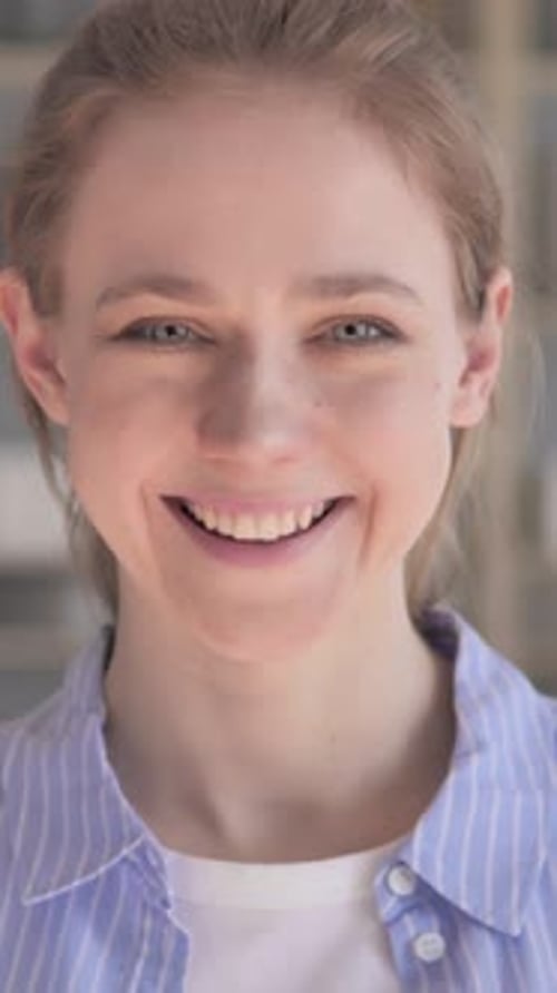 Portrait of Smiling Woman, Vertical Video