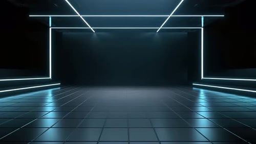 podium Futuristic showcase with platform for product displaying. Empty modern stage display