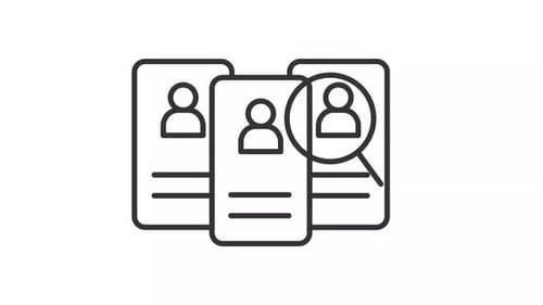People Profile Search Animation with Magnifying Glass