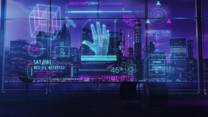 Decoding infographics on office background 4K, Backgrounds Motion ...