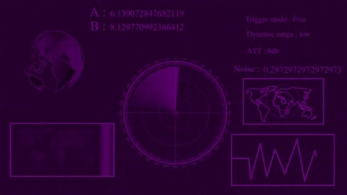 Technology device scanning earth planet find information animation background.