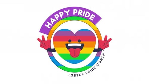Happy Pride LGBTQ+ Animated Heart Logo Reveal