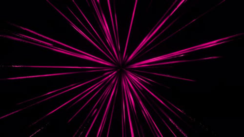 Des traînées de particules roses abstraites explosent vers l'extérieur. Animation en boucle 3D 4k
