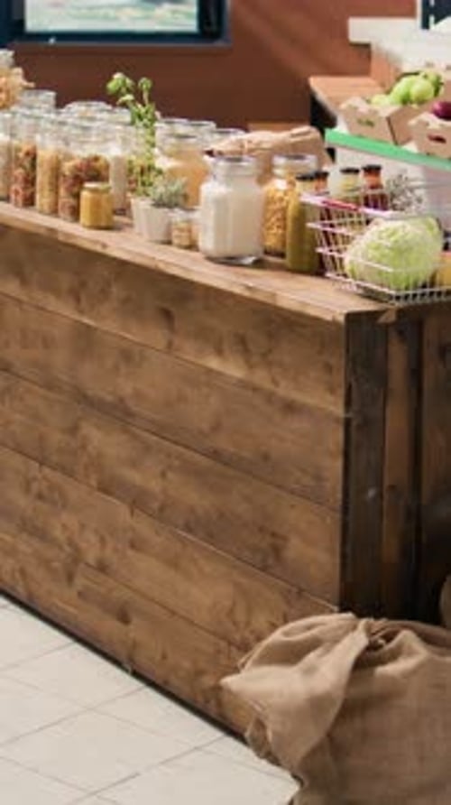 Abundance of Grains and Produce in Urban Food Store