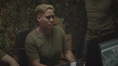 Teamwork at Computers in a Camouflage Workplace