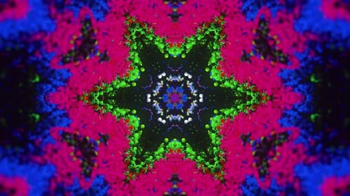 Animated Colorful Particle Kaleidoscope Abstract Background