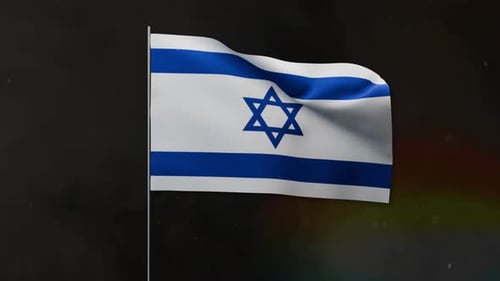 Waving Flag of Israel Realistic Loop Animation