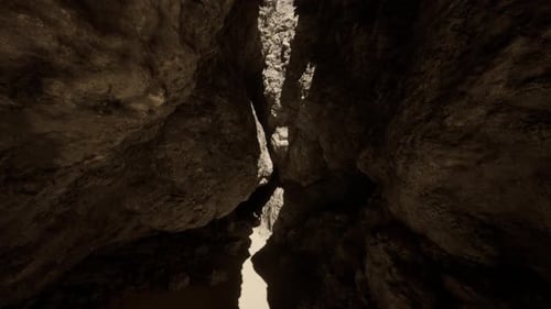 A Narrow Passage Between Two Large Rocks