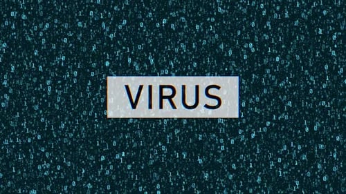 Computer Virus concept over computer binary code.