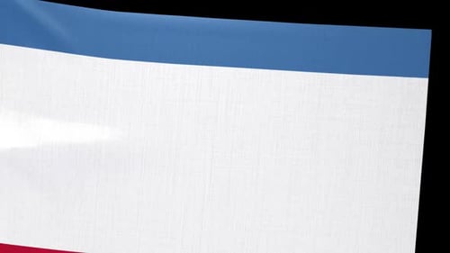 Realistic Waving Flag Reveal with Blue White Red Stripes