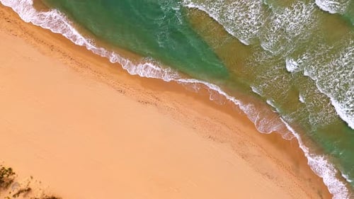 The Beach Displays a Serene Landscape with Golden Sands Calming Waves Italy