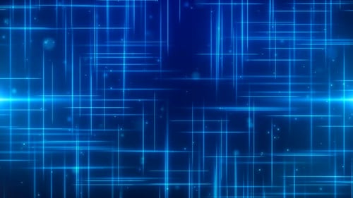 High-Tech Data Flow: Fiber Optic Speed Lines and Digital Technology in a Glowing Blue Background