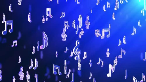 Elegant 3D Music Notes Floating Loop Background