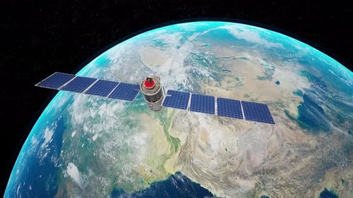 Satellite Orbits Earth While Capturing Stunning View Of The Planet's Surface