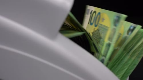 Euro Money Counter Machine Close Up